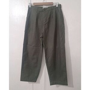 American Apparel Women size 30 army green BARREL PANTS BAGGY FIT long ankle fit